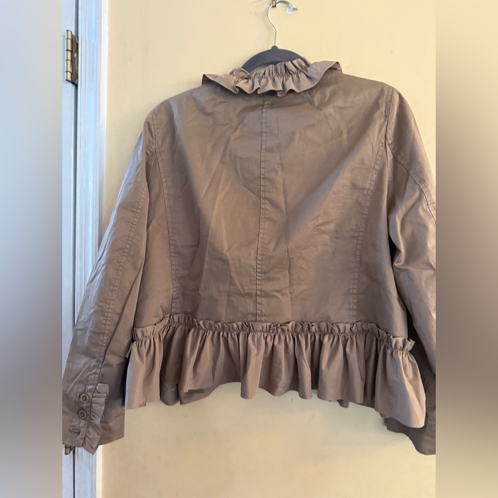 J.Crew Tan Ruffled Jacket, size 10 - Picture 7 of 11